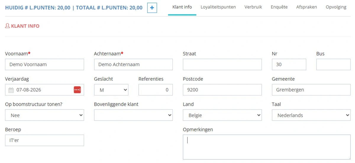 Klantenbeheer en productverbruik in Virtueel Kantoor